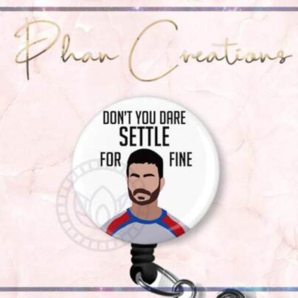 Don't You Dare Settle Retractable Badge Reel Funny CNA Nurse Surgery ID Holder